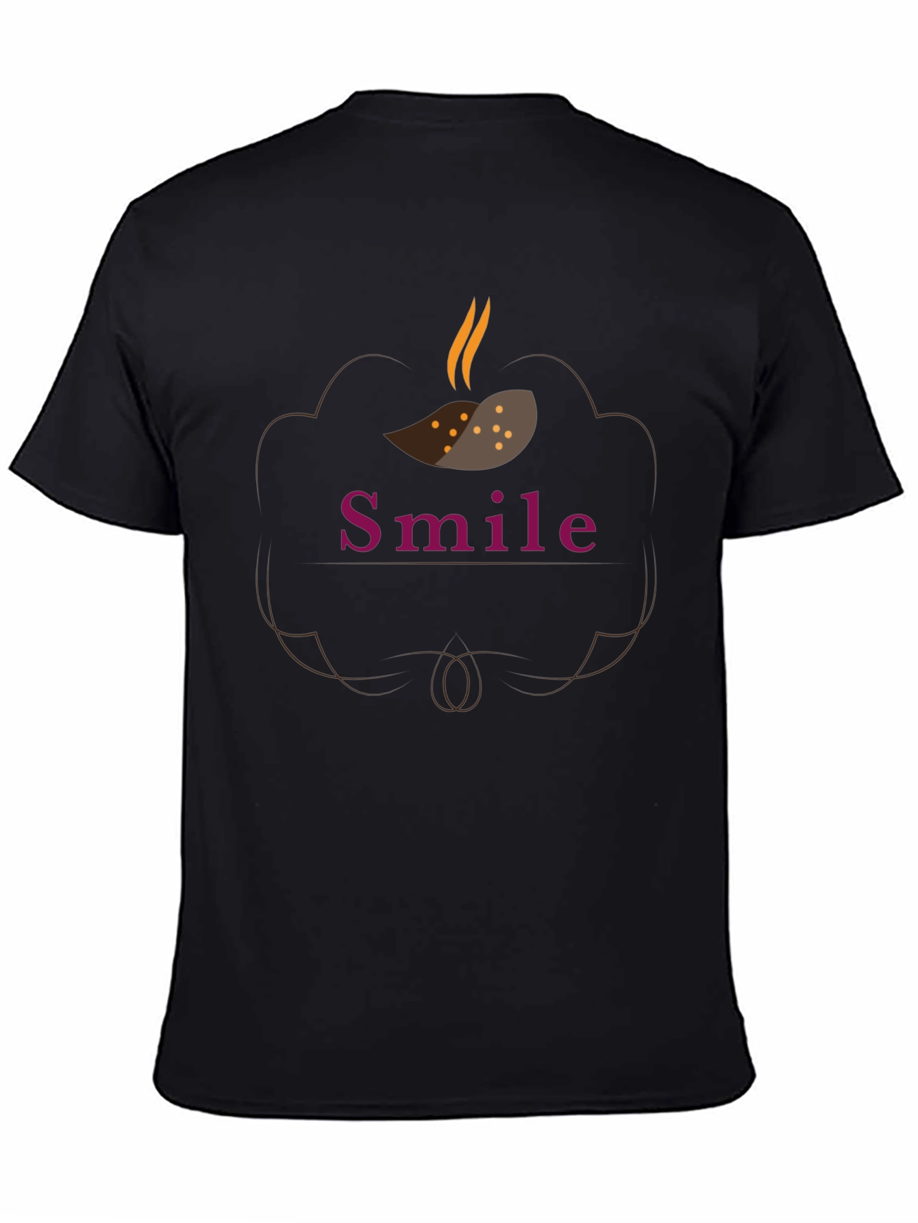 Smile Graphic Print Black T-Shirt