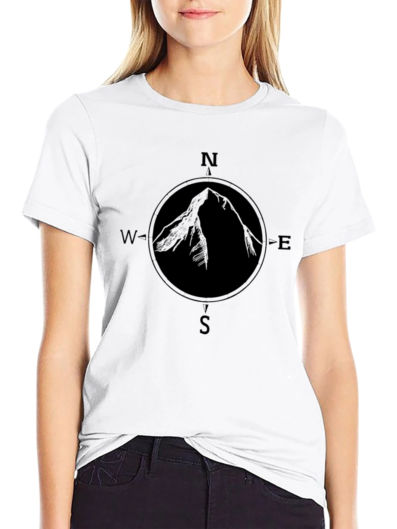 Mountain Compass Graphic Tee - Black