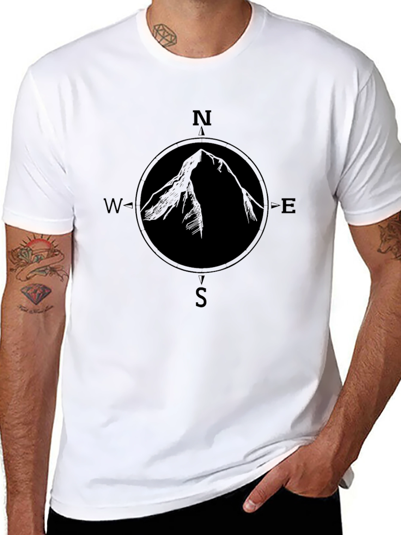 Mountain Compass Graphic Tee - Black