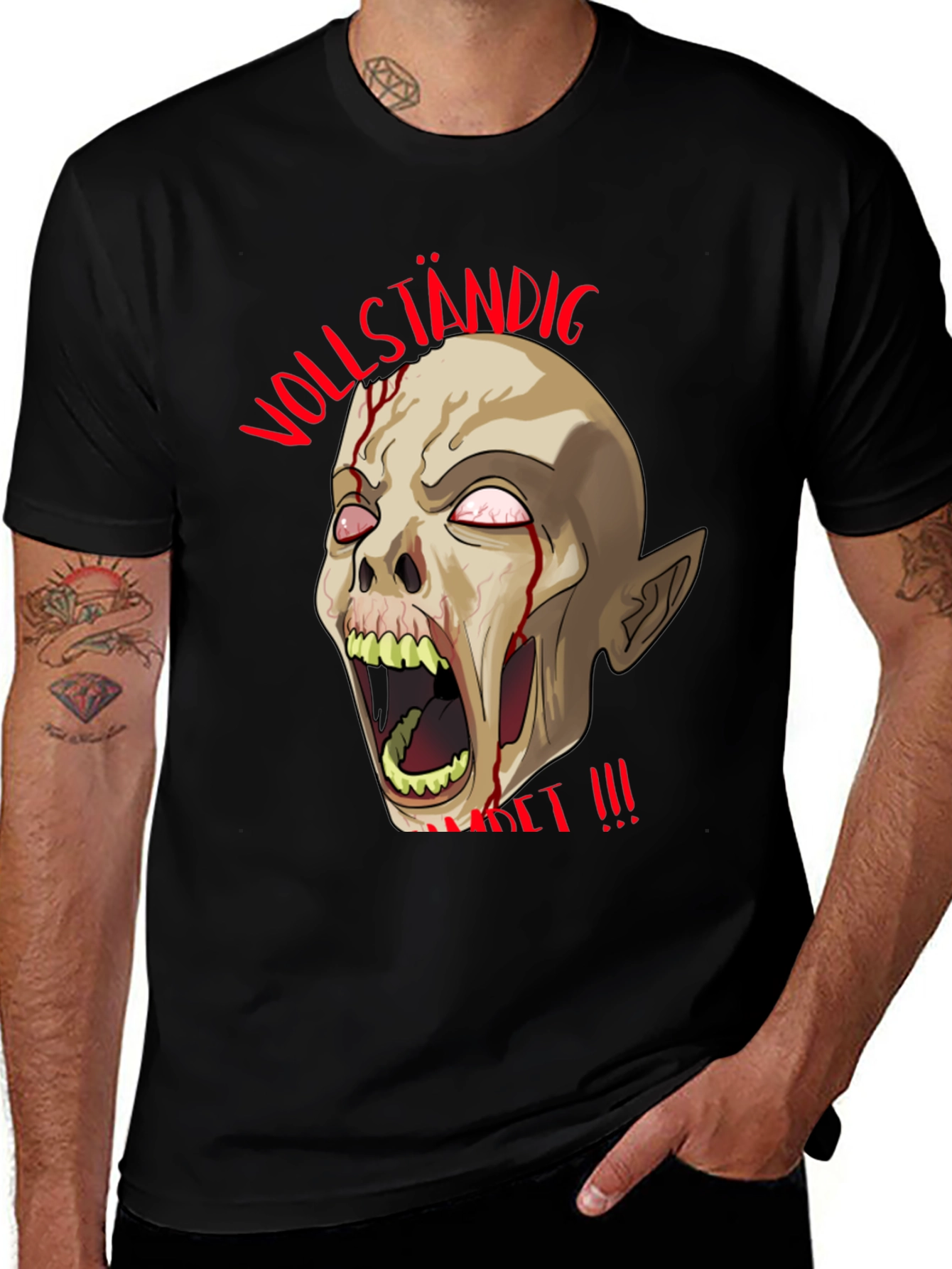 Zombie T-Shirt - Vollständig Zersetzt !!! Black Graphic Tee