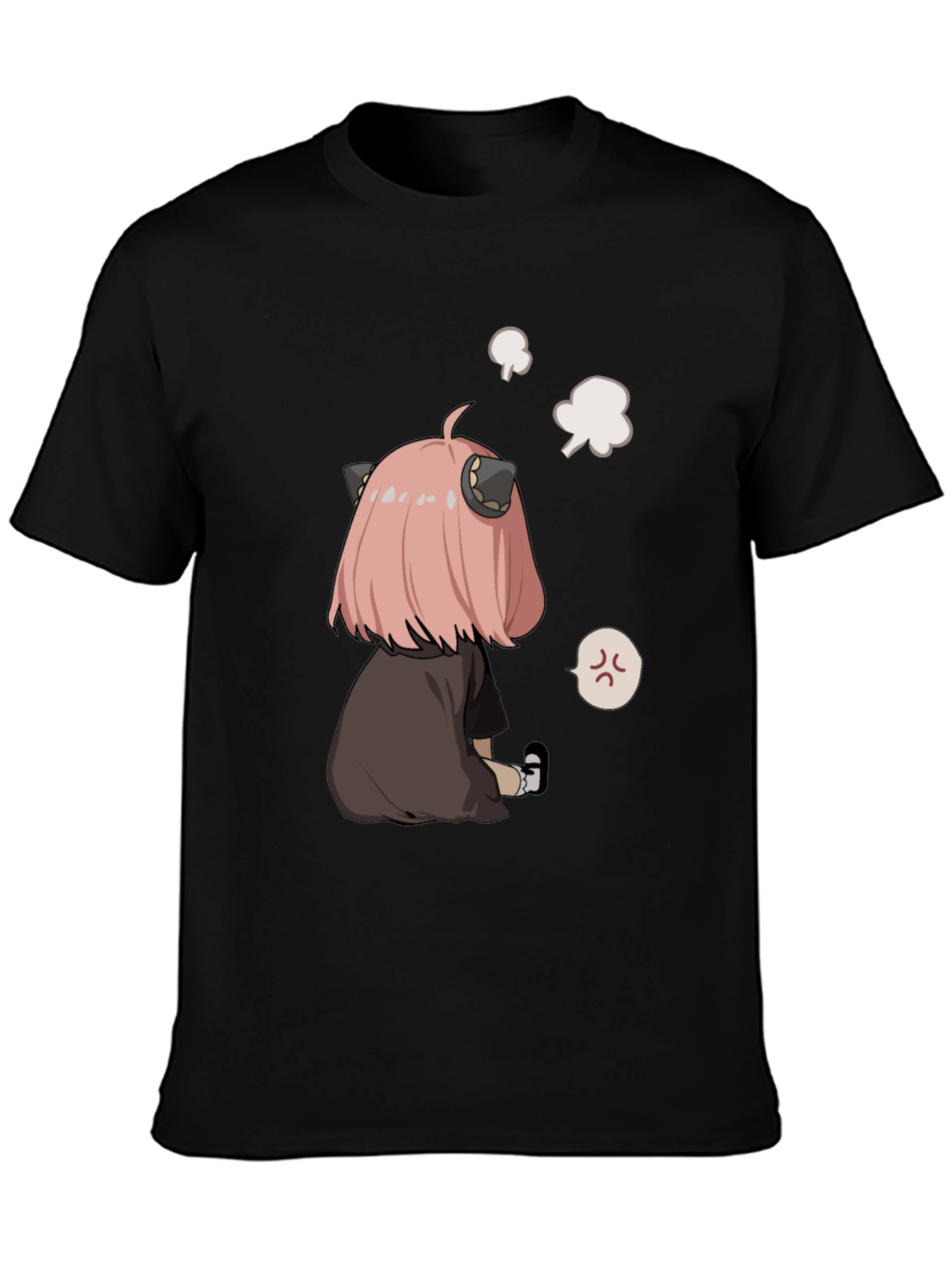 Anime Character Graphic Print Black T-Shirt