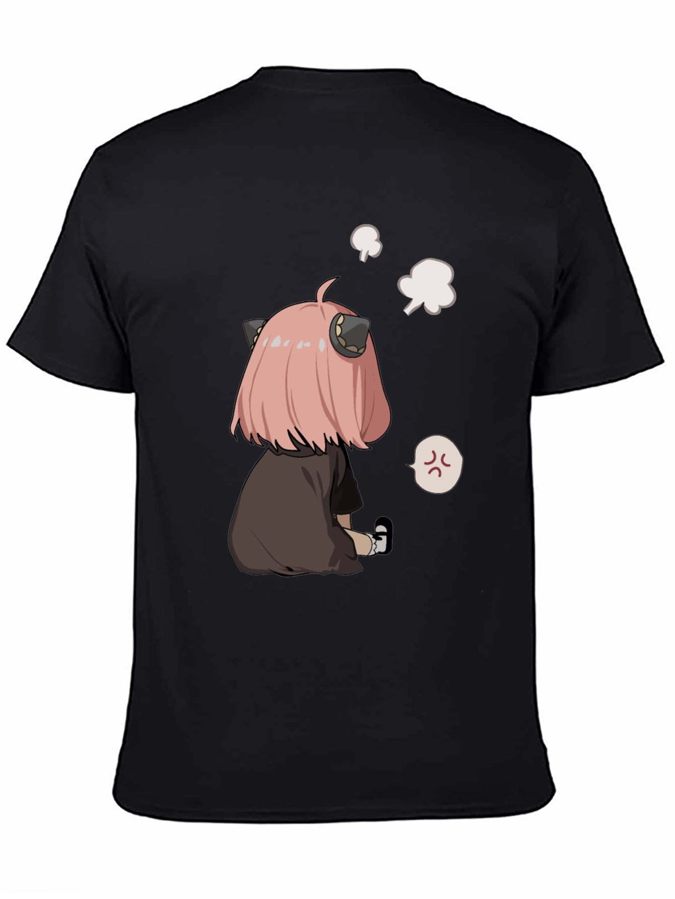 Anime Character Graphic Print Black T-Shirt