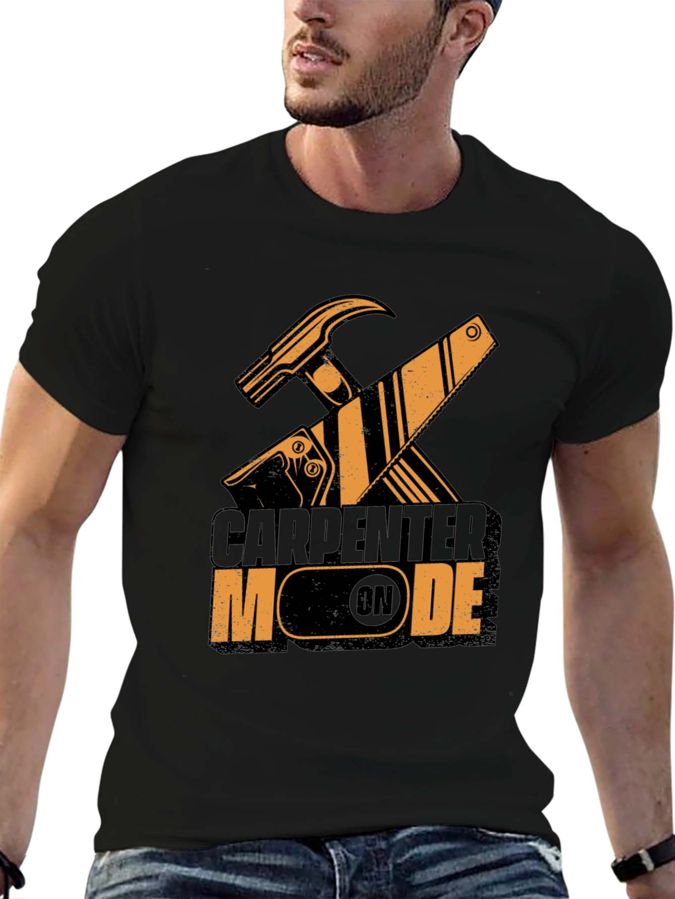 Carpenter Mode On - Black T-Shirt