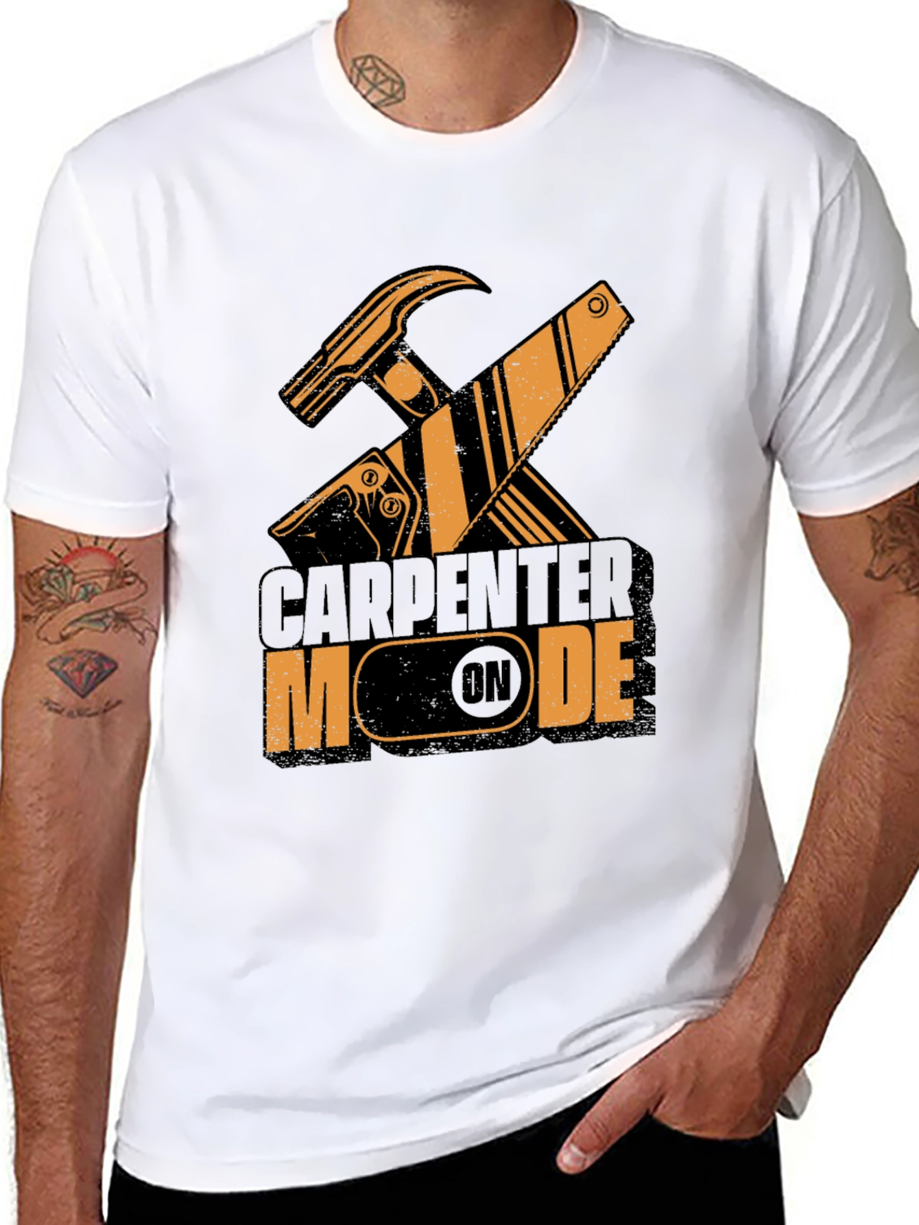 Carpenter Mode On - Black T-Shirt