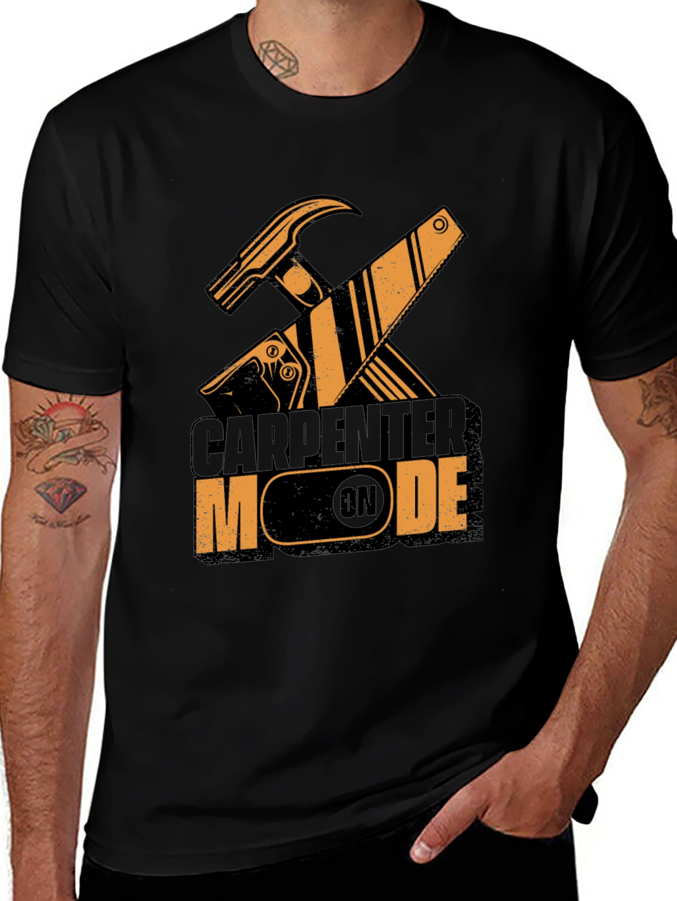 Carpenter Mode On - Black T-Shirt