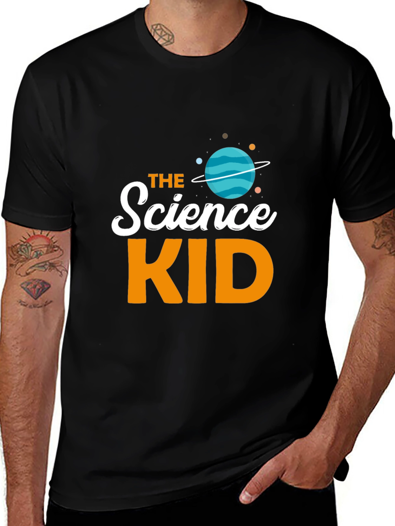 Science Kid T-Shirt - Black Planet Graphic