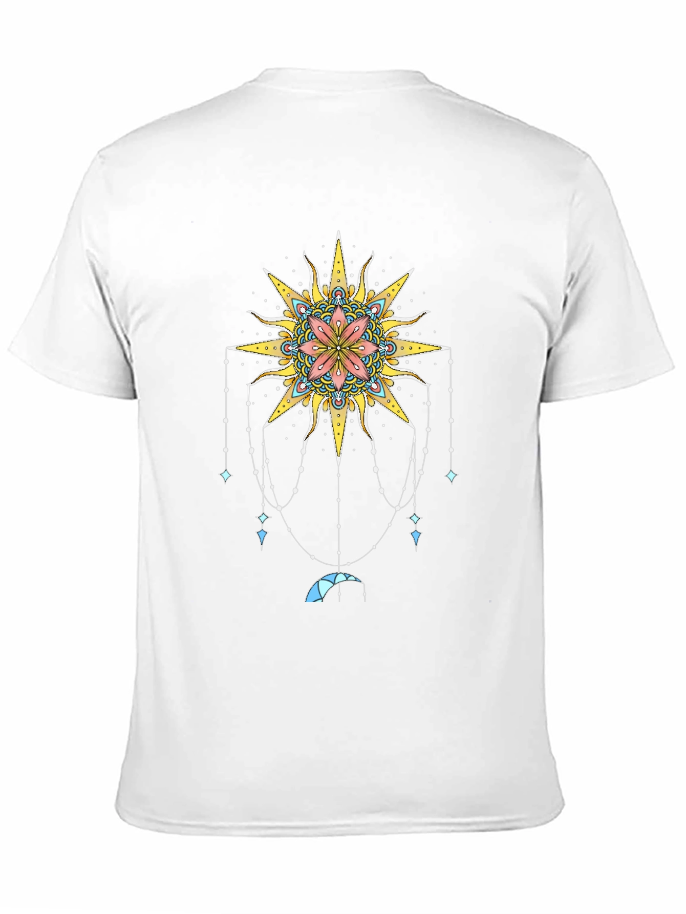 Celestial Sun Mandala Graphic Tee - Black