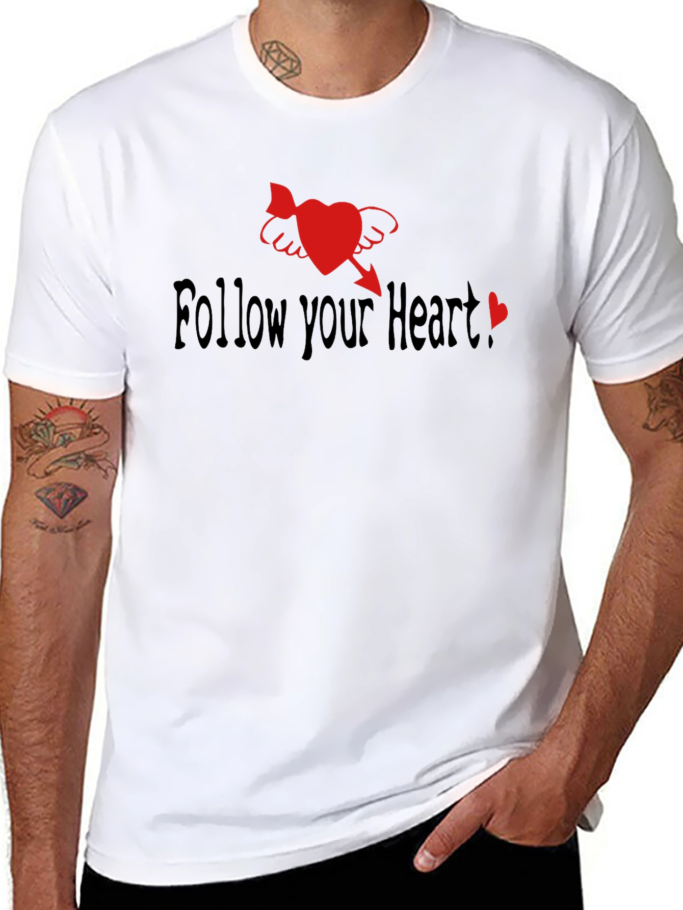 Follow Your Heart Black Graphic Tee