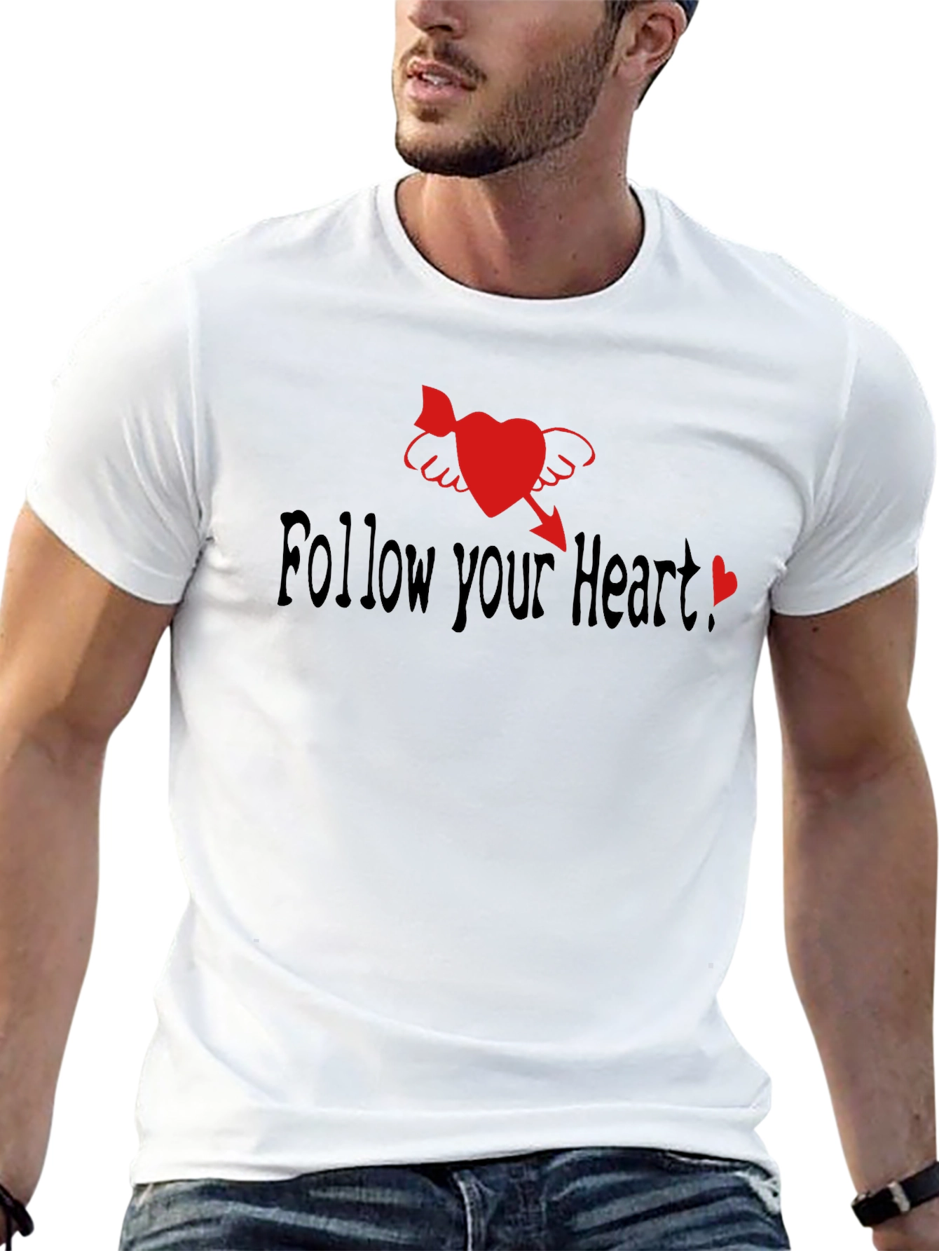 Follow Your Heart Black Graphic Tee