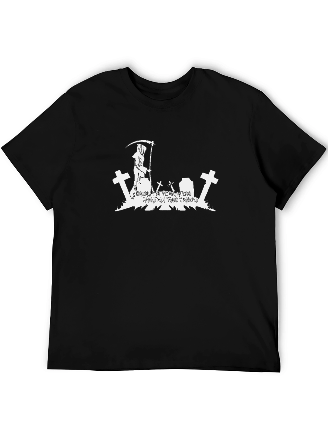 Grim Reaper T-Shirt Cemetery Graphic Tee