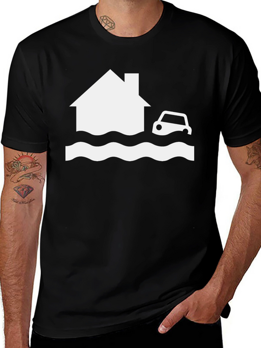Flooded House & Car Graphic Tee - Unisex