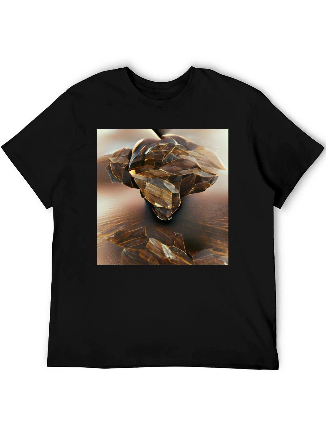 Abstract Crystal Design Black T-Shirt