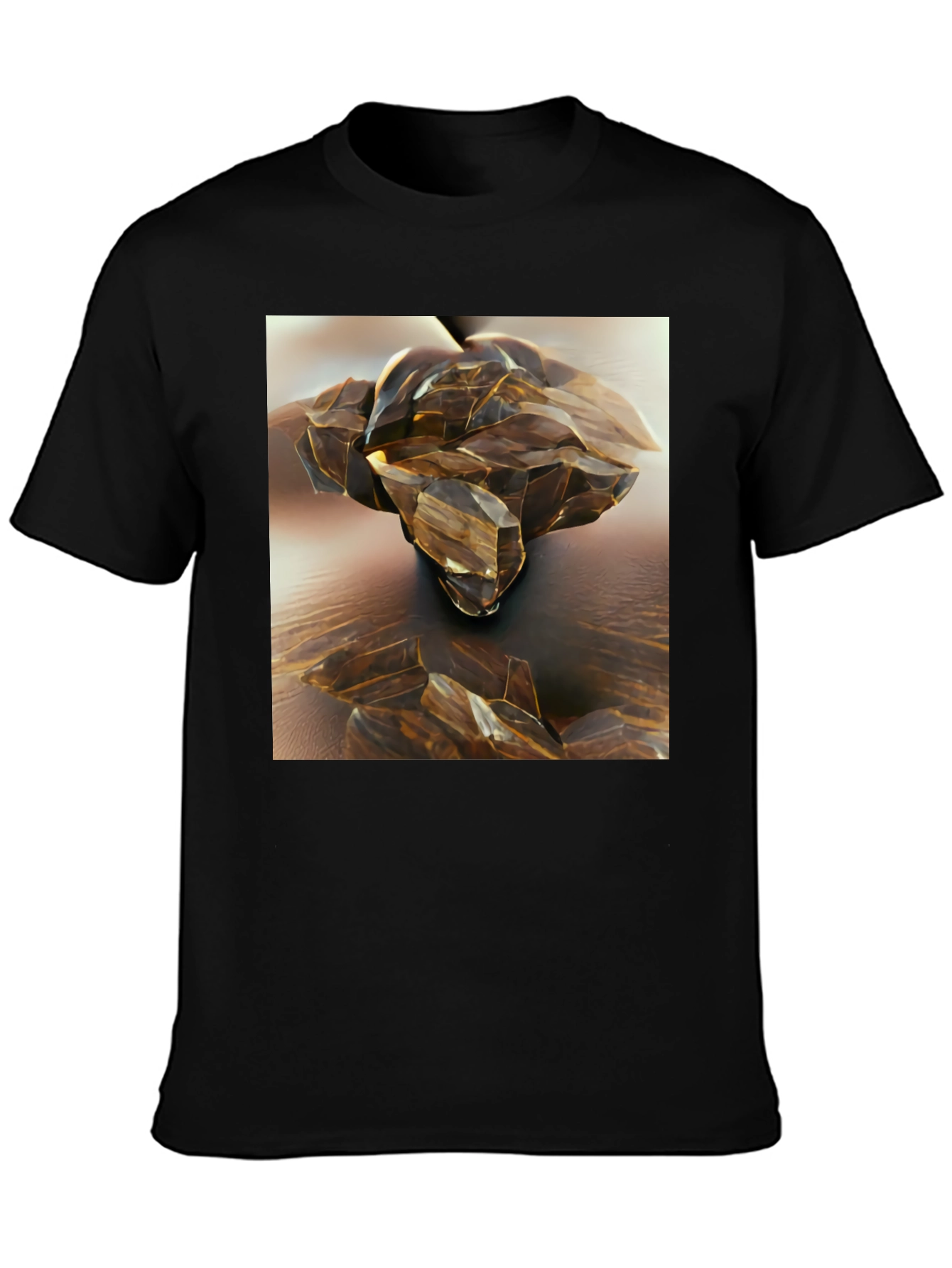 Abstract Crystal Design Black T-Shirt
