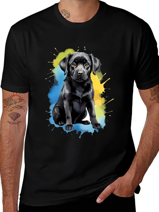 Black Lab Puppy Watercolor T-Shirt