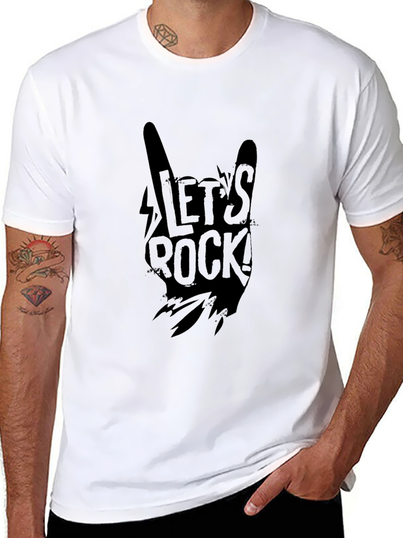 Lets Rock Graphic T-Shirt - Black