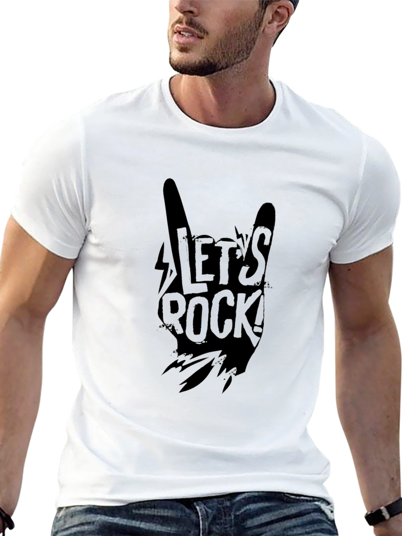 Lets Rock Graphic T-Shirt - Black