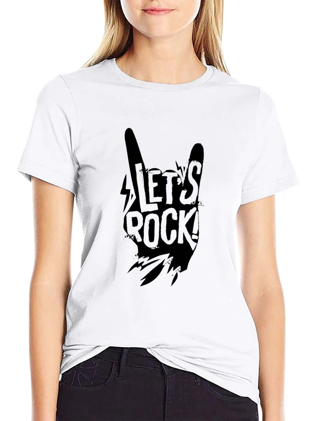 Lets Rock Graphic T-Shirt - Black
