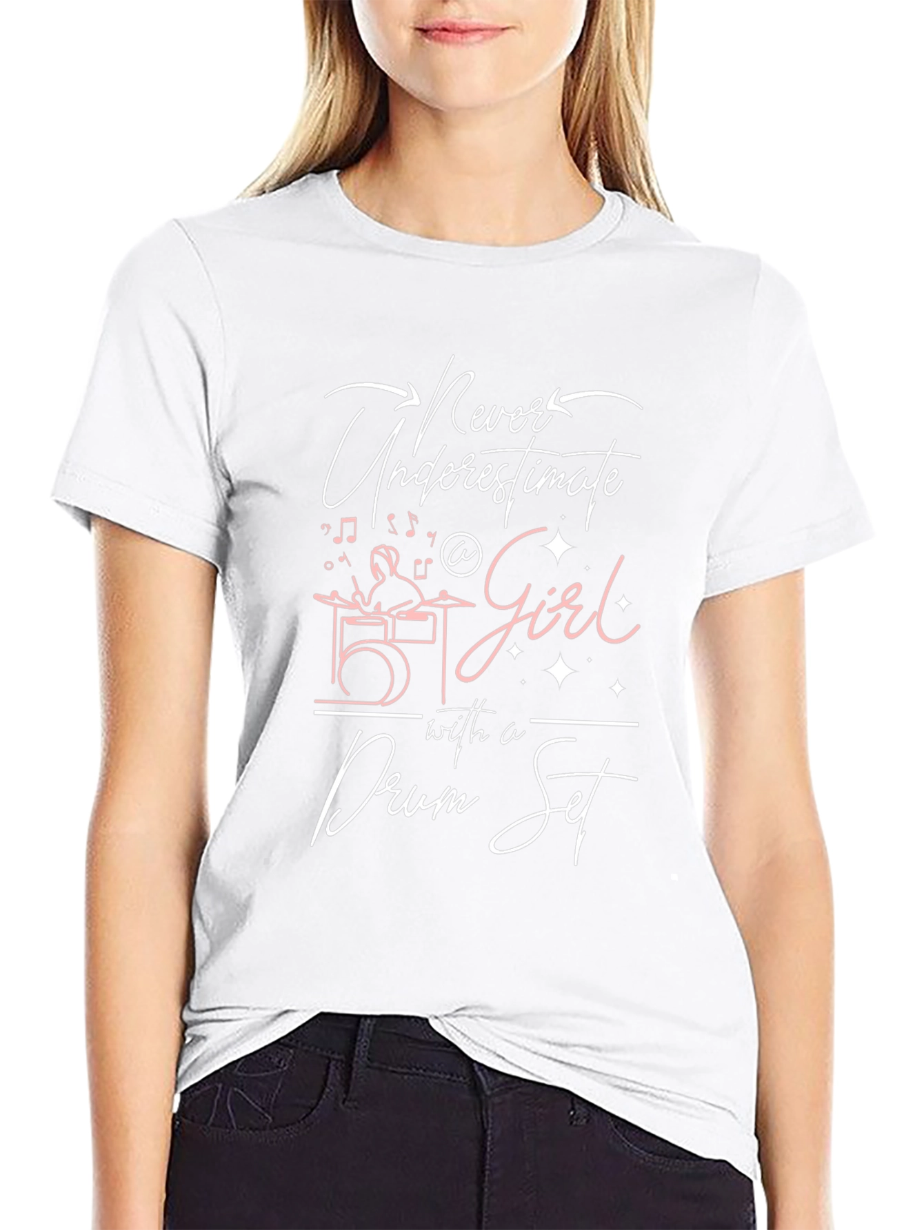 Never Underestimate A Girl With a Drum Set T-Shirt