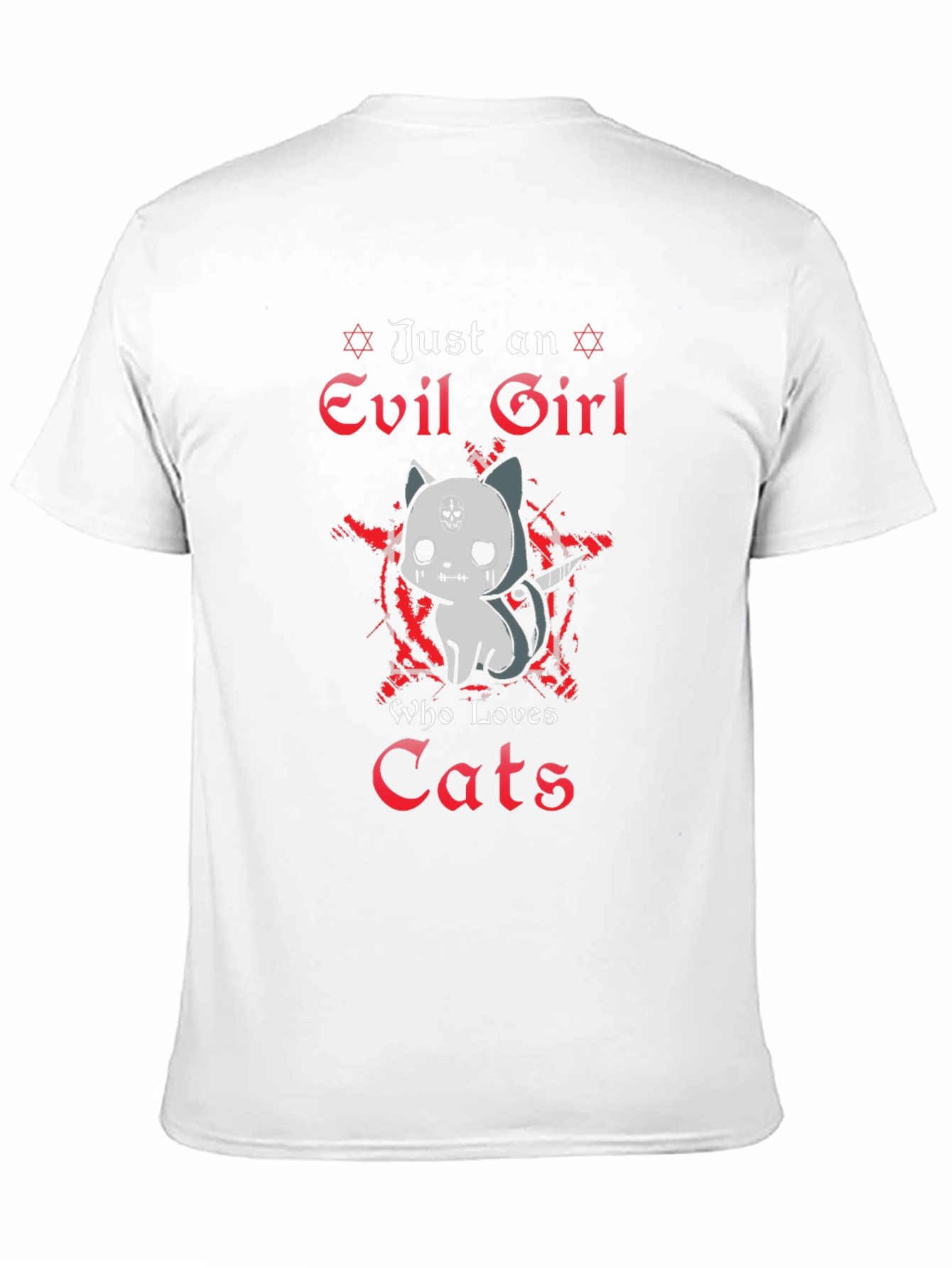 Evil Girl Cat Lover Graphic T-Shirt