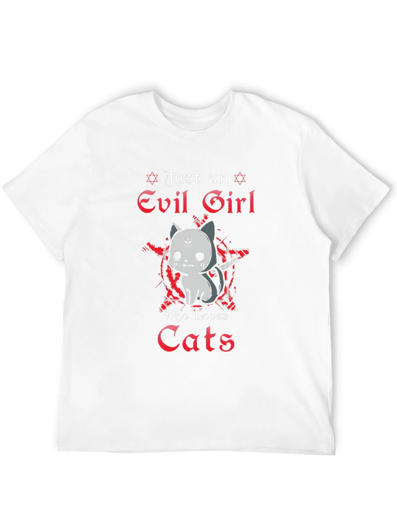 Evil Girl Cat Lover Graphic T-Shirt