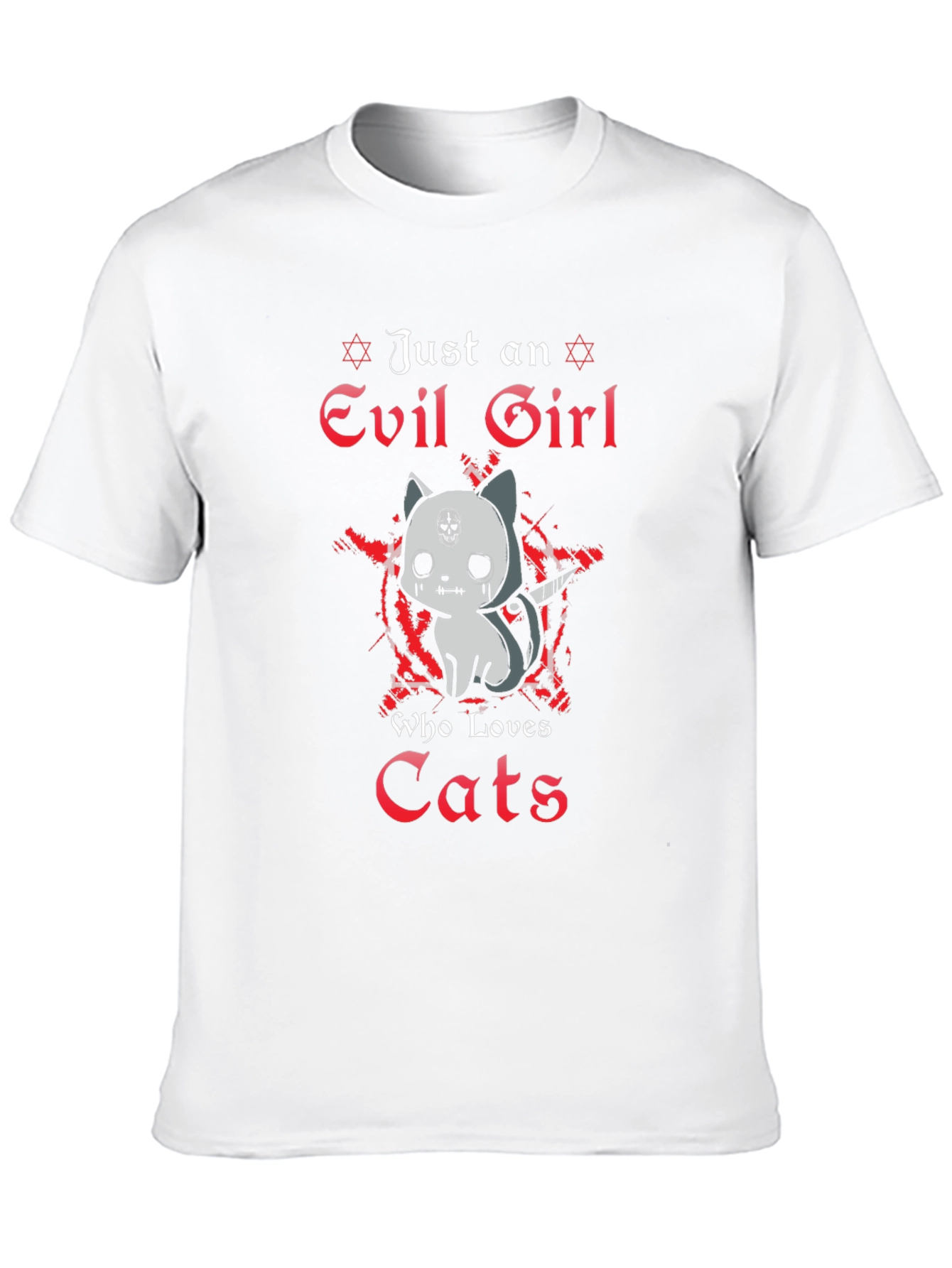 Evil Girl Cat Lover Graphic T-Shirt