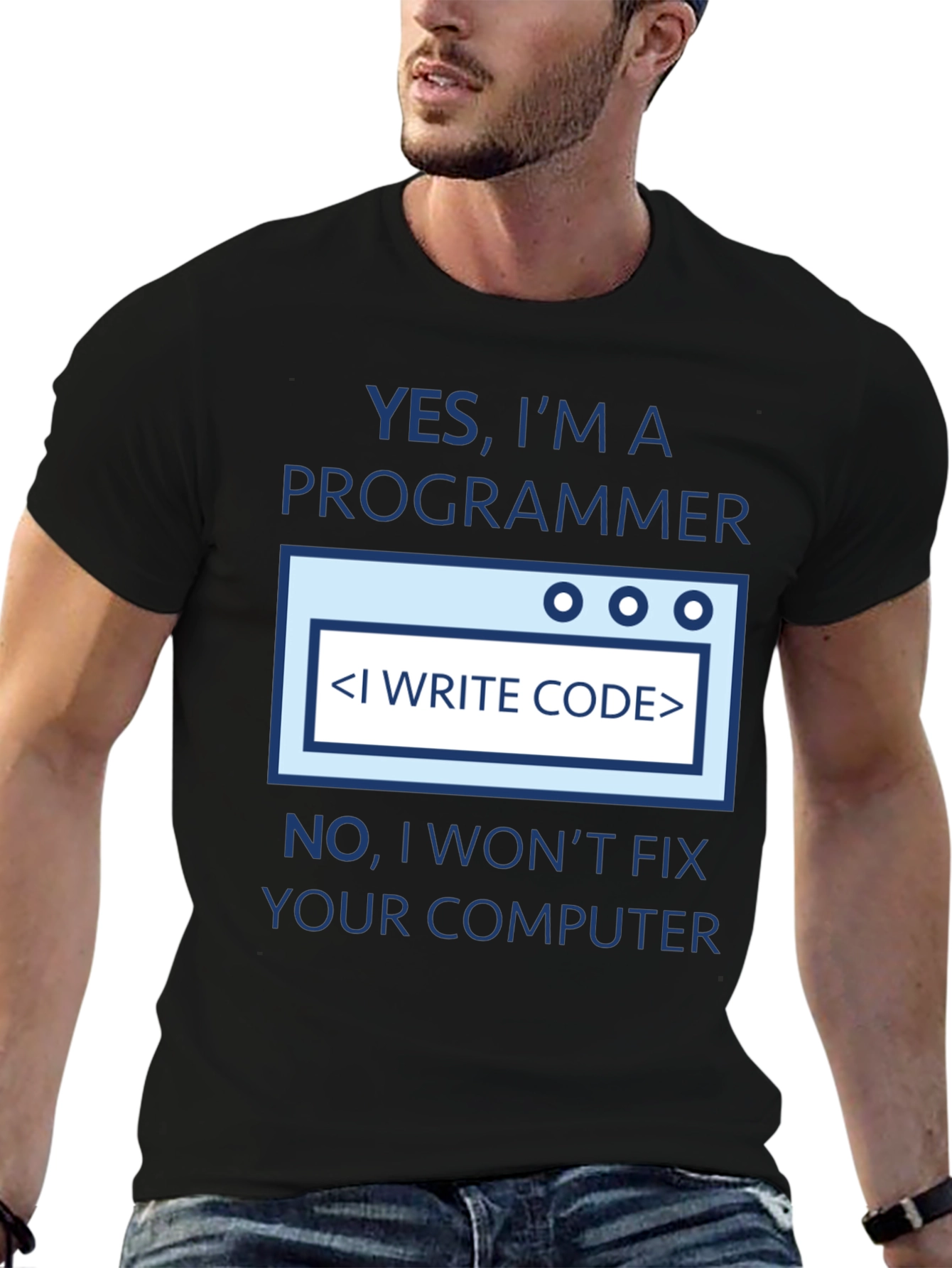 Programmer T-Shirt - I Write Code Dont Fix Computers!