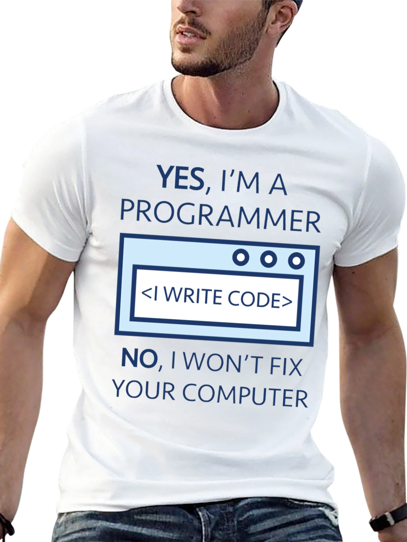 Programmer T-Shirt - I Write Code Dont Fix Computers!