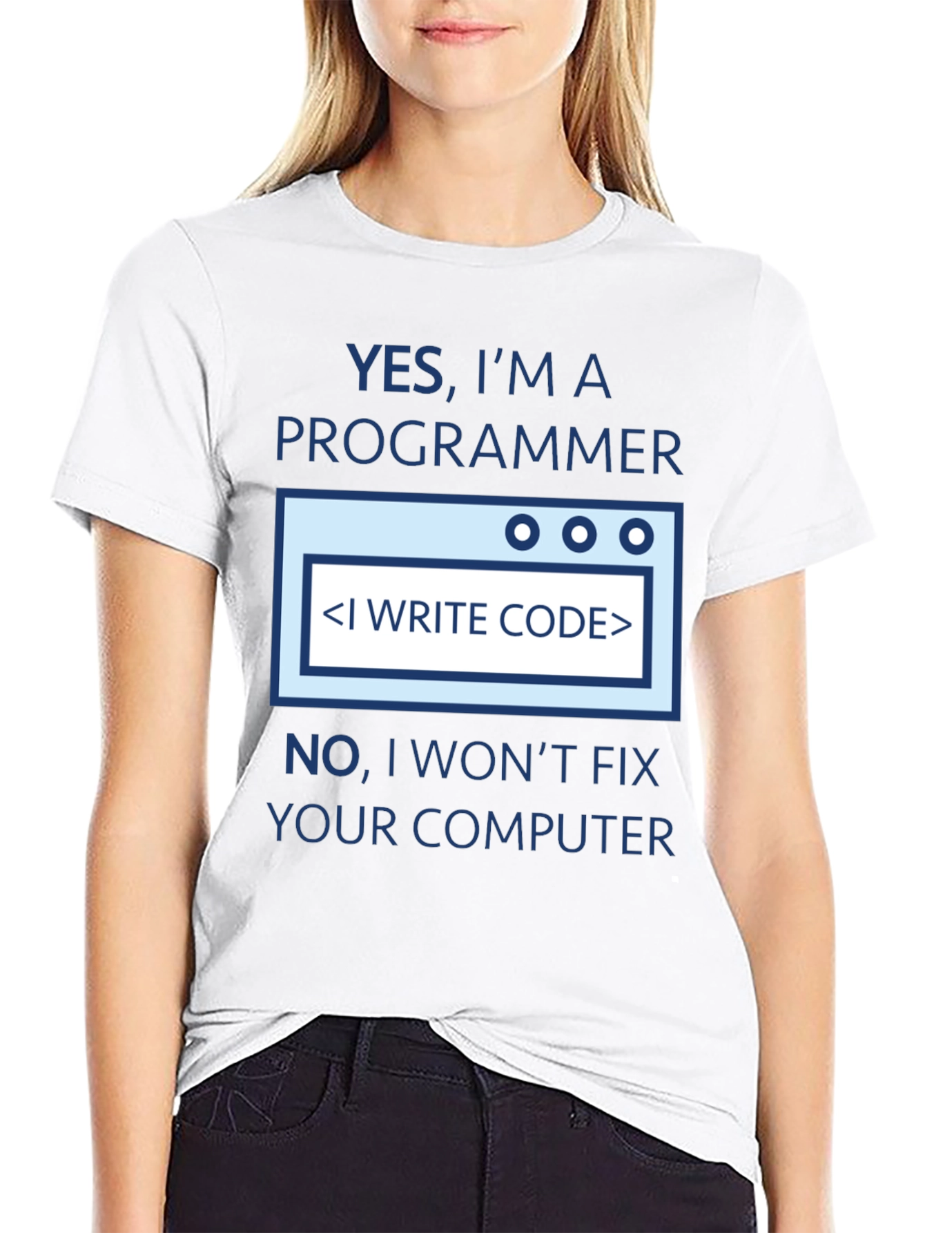 Programmer T-Shirt - I Write Code Dont Fix Computers!