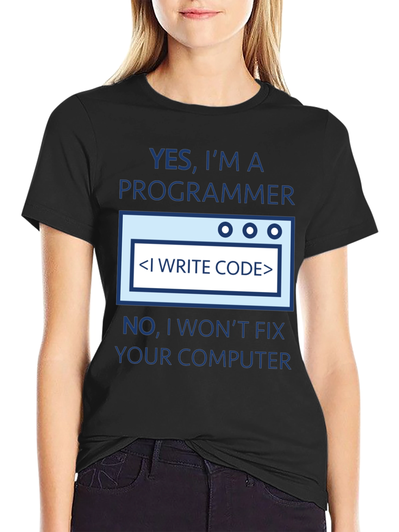 Programmer T-Shirt - I Write Code Dont Fix Computers!