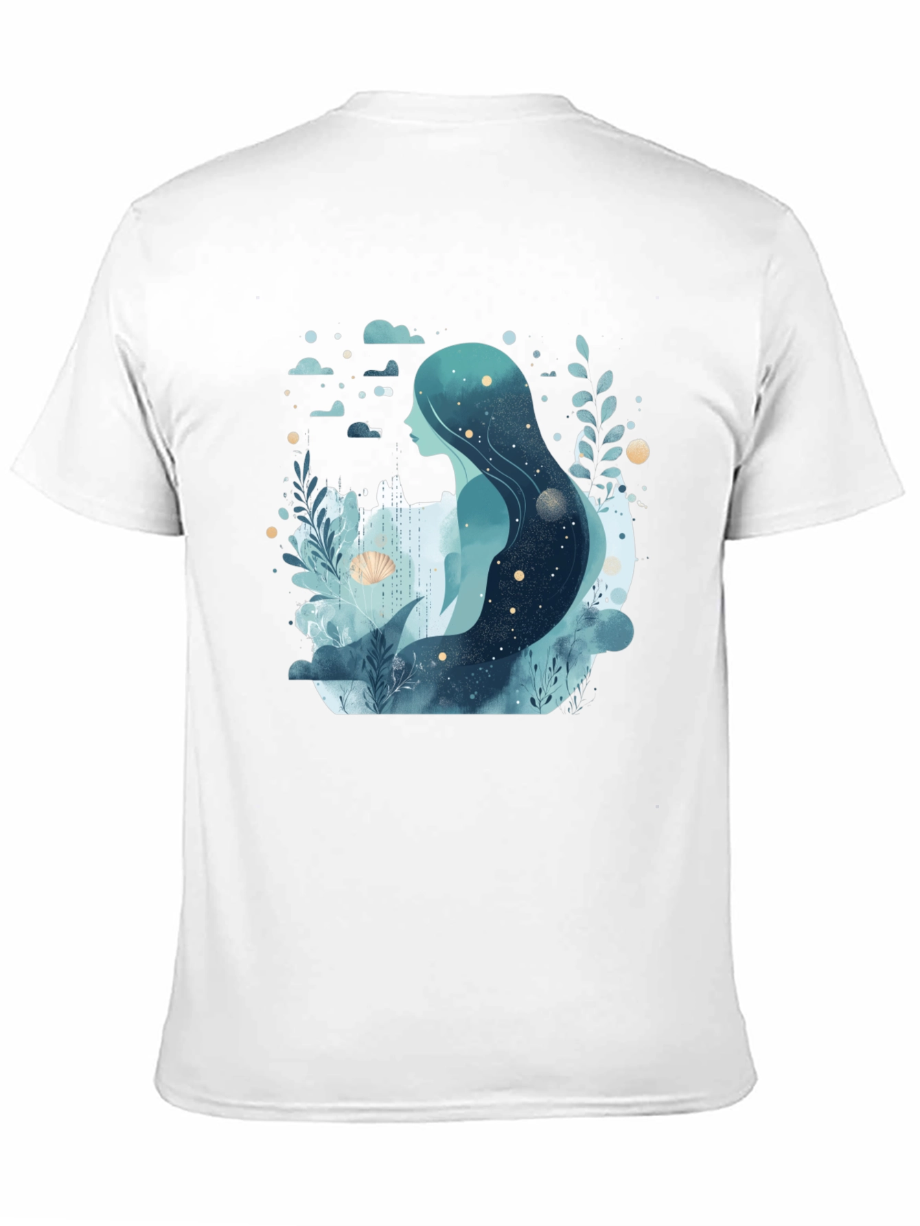 Celestial Mermaid Graphic Tee - Black