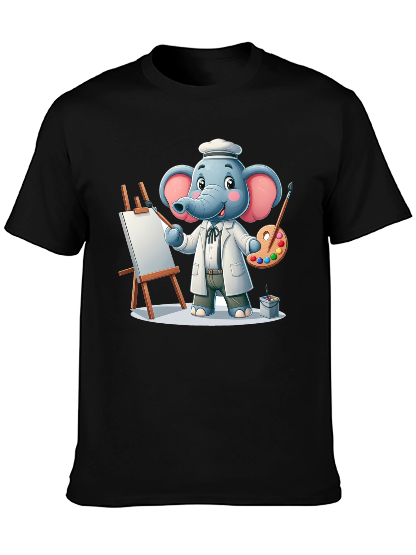 Elephant Artist T-Shirt - Whimsical Graphic Tee