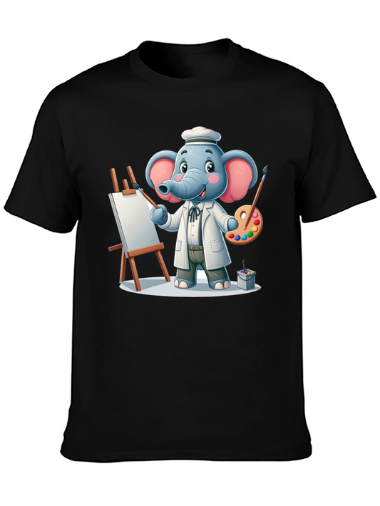 Elephant Artist T-Shirt - Whimsical Graphic Tee