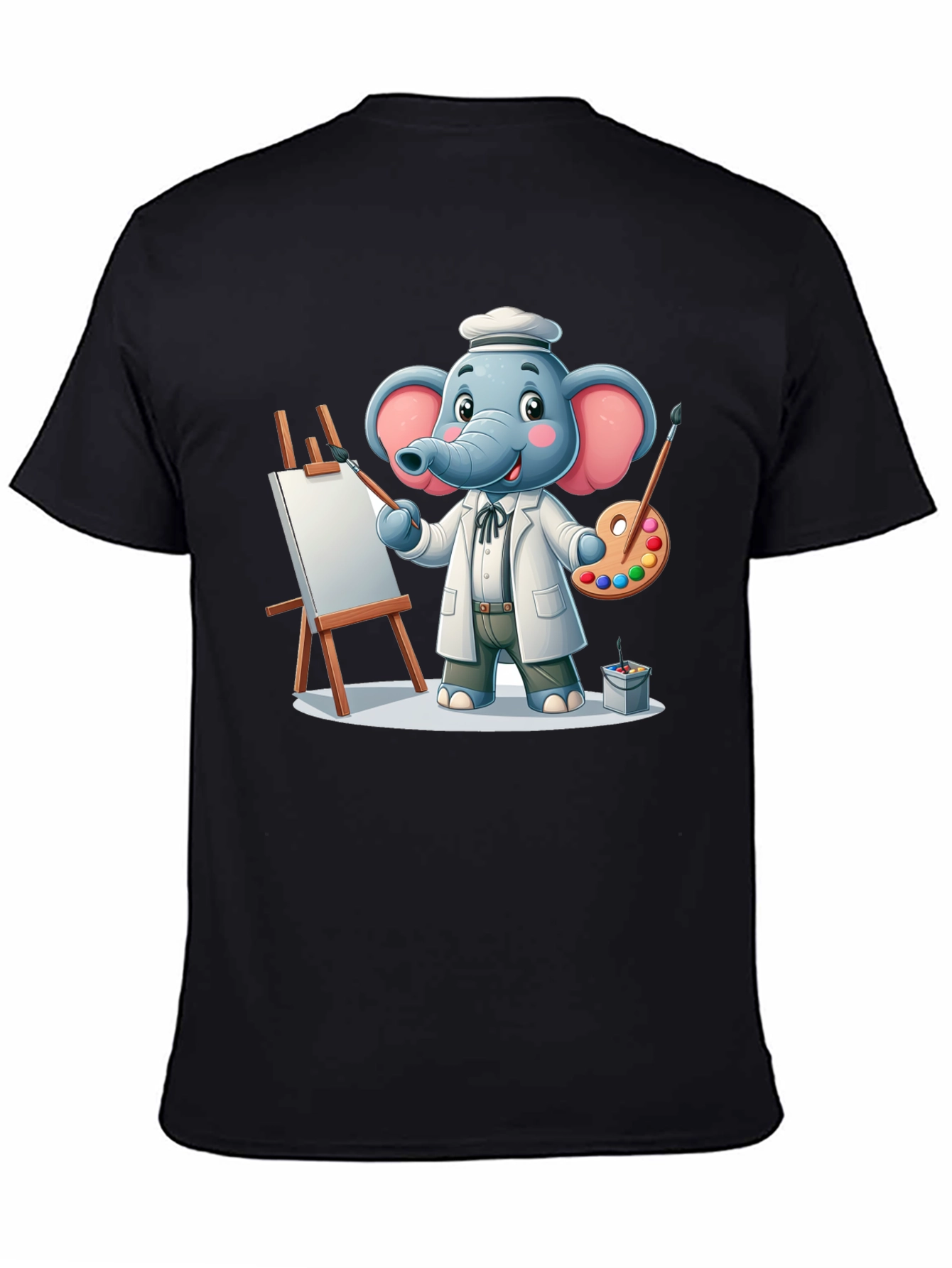 Elephant Artist T-Shirt - Whimsical Graphic Tee