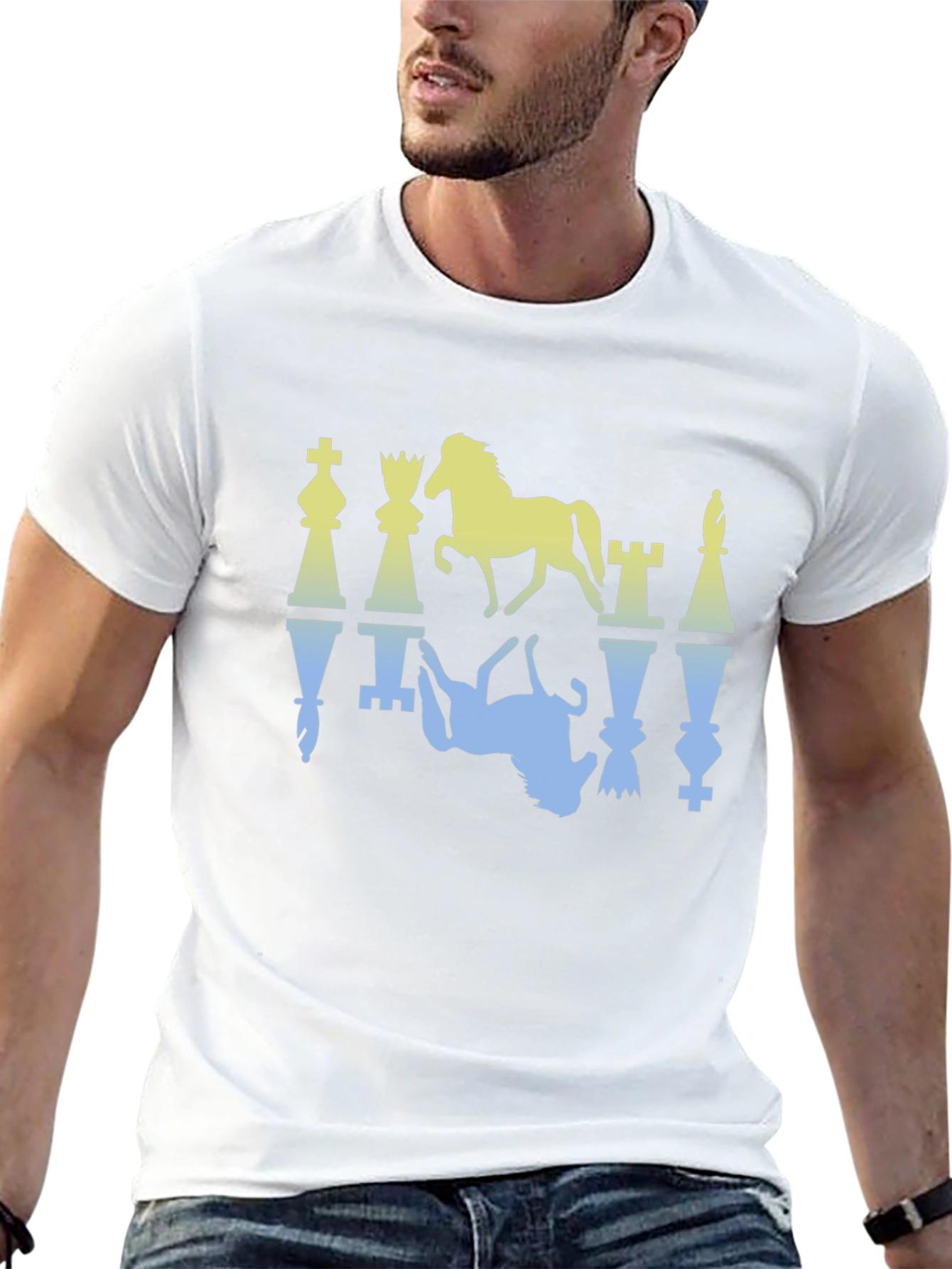 Chess Piece Graphic Tee - Stylish Mens T-Shirt