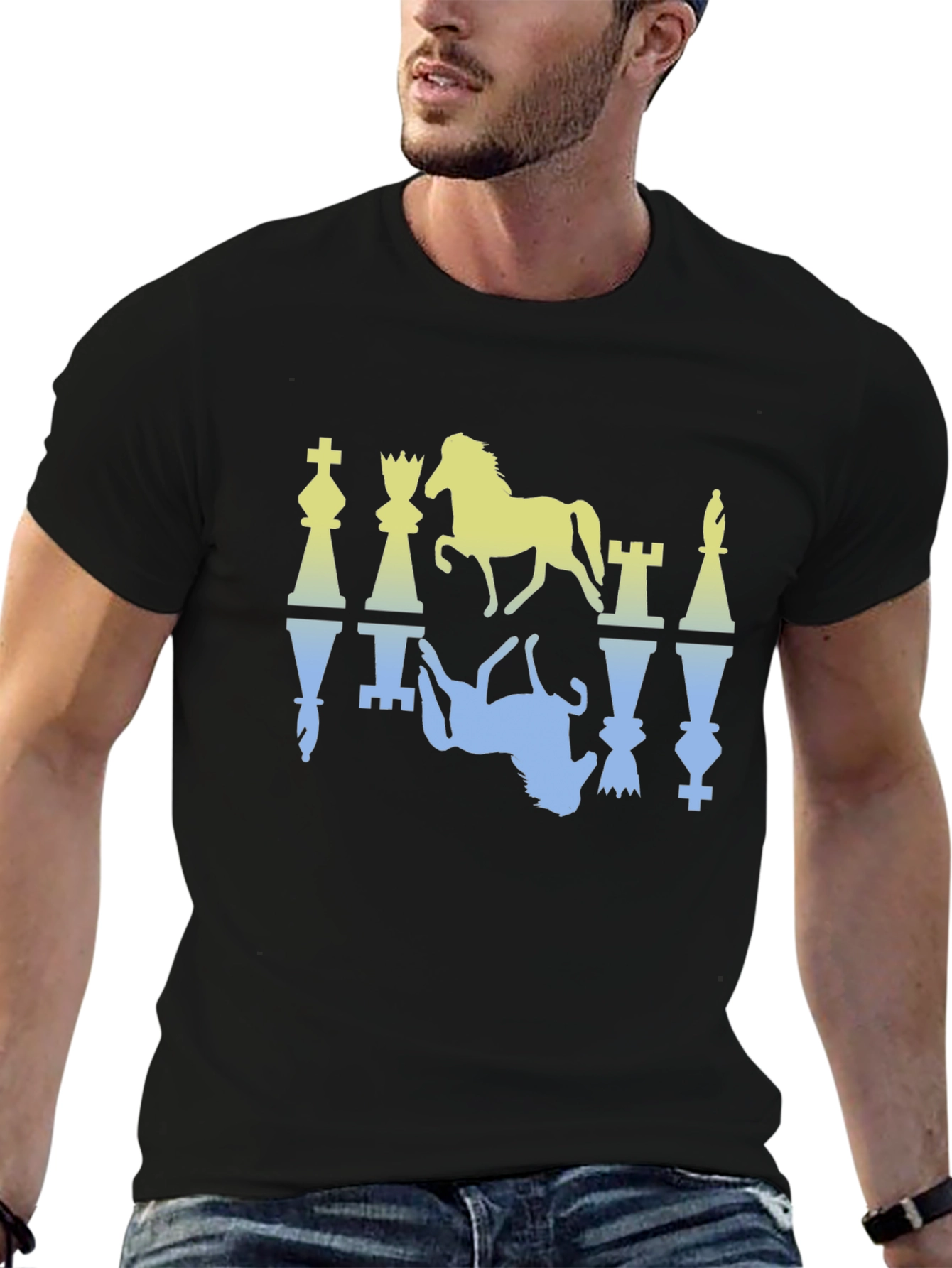 Chess Piece Graphic Tee - Stylish Mens T-Shirt