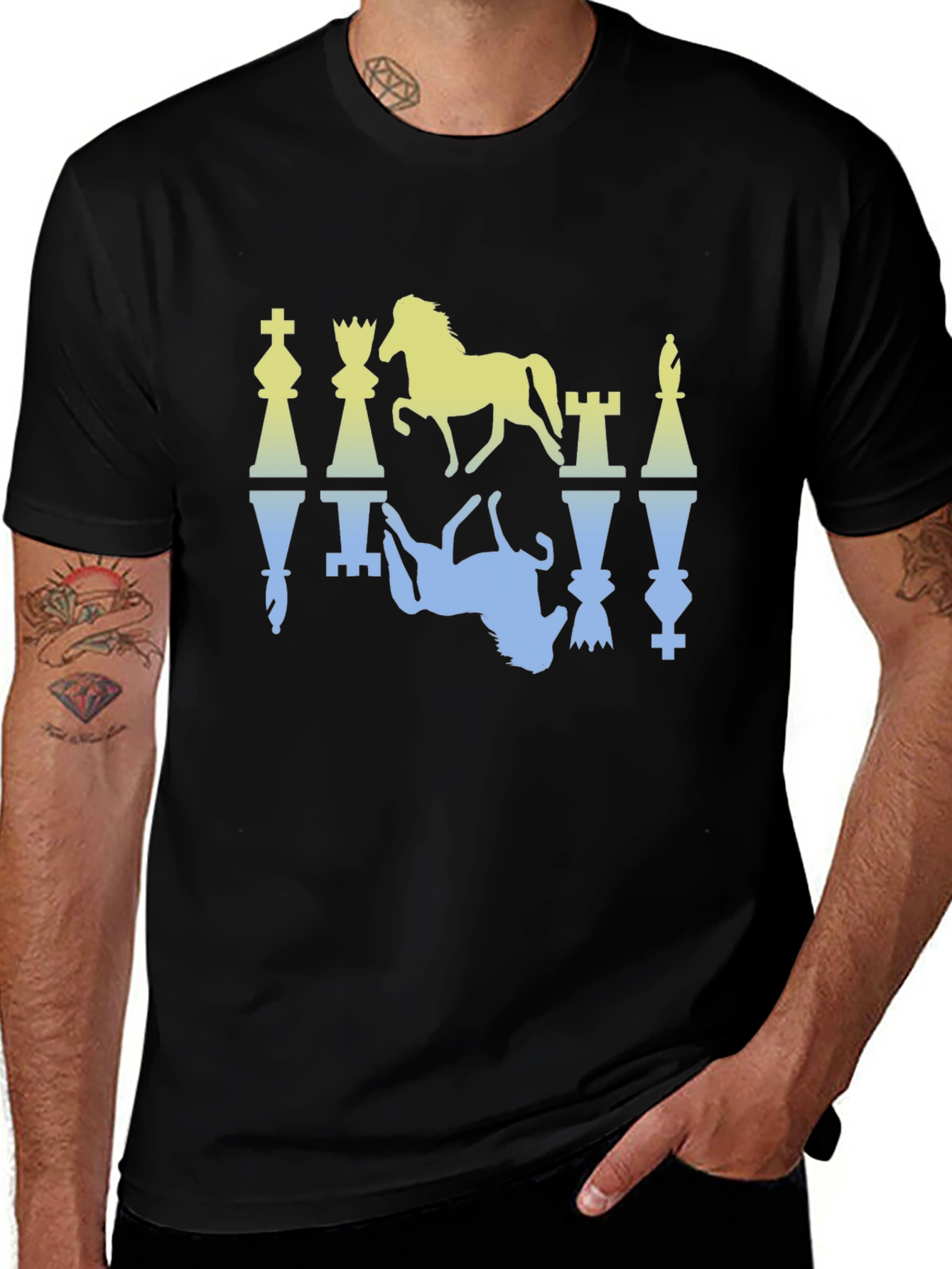 Chess Piece Graphic Tee - Stylish Mens T-Shirt