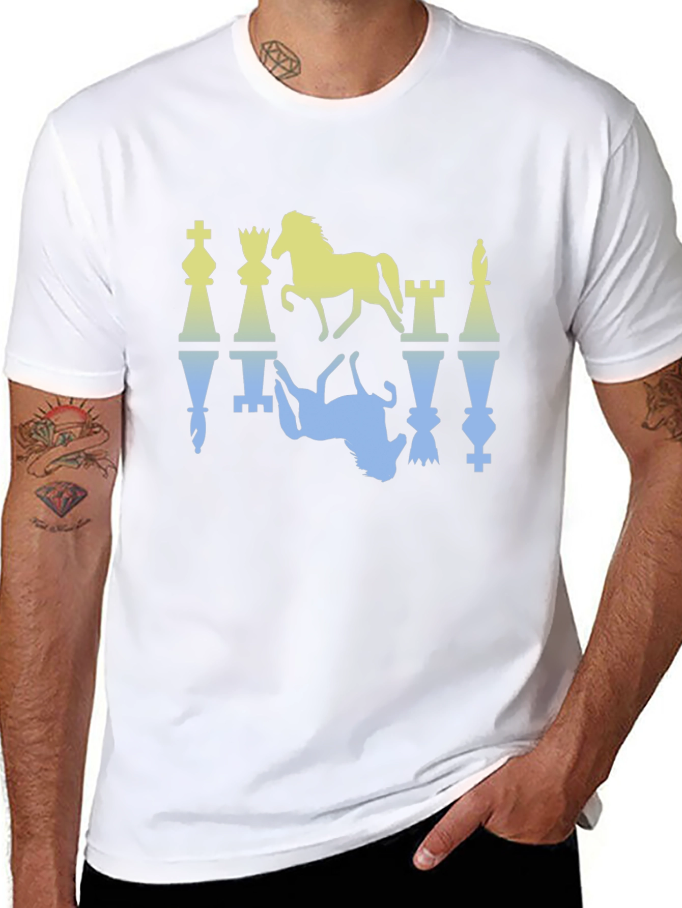 Chess Piece Graphic Tee - Stylish Mens T-Shirt
