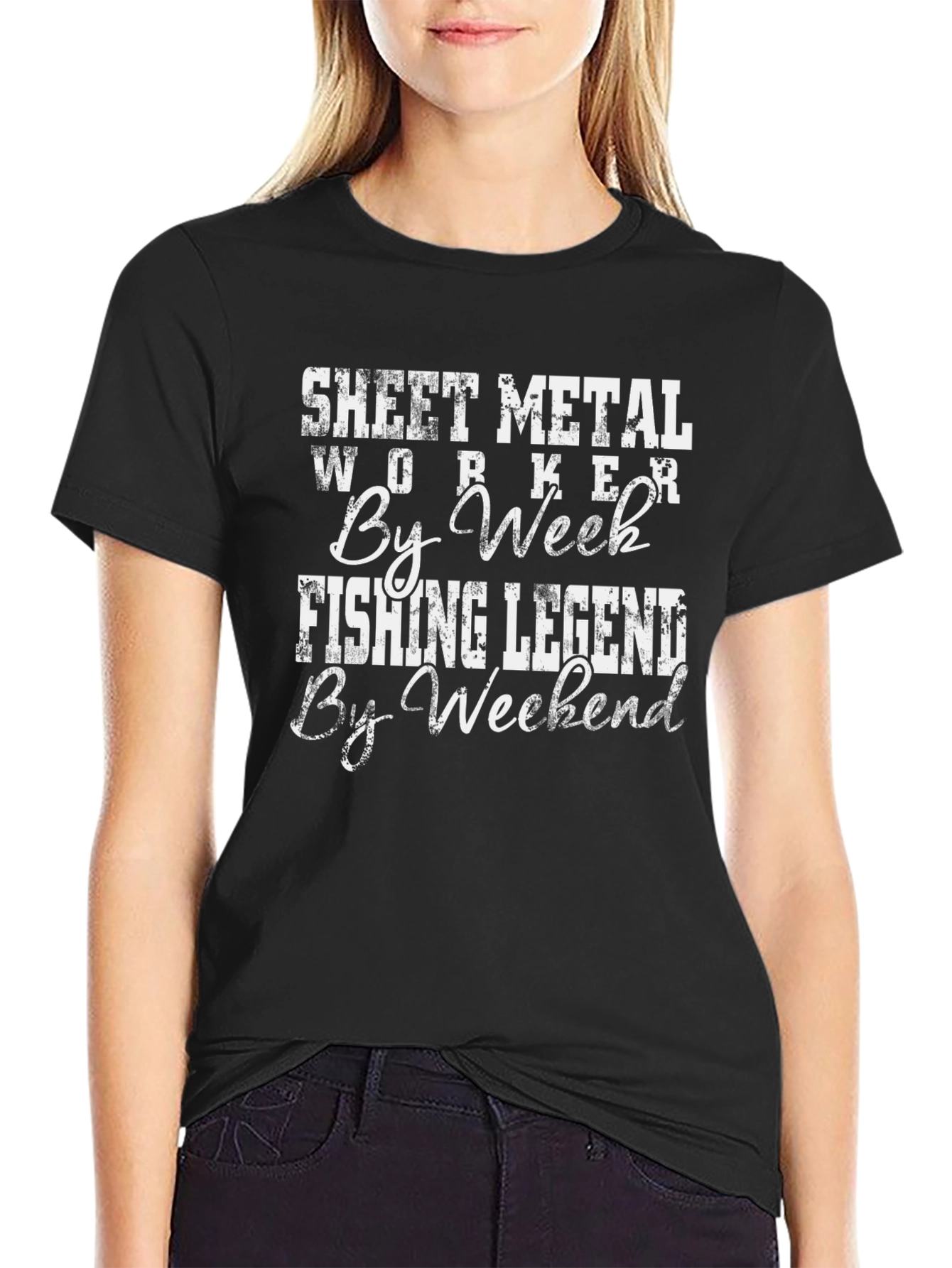 Sheet Metal Worker Fishing Legend Graphic T-Shirt