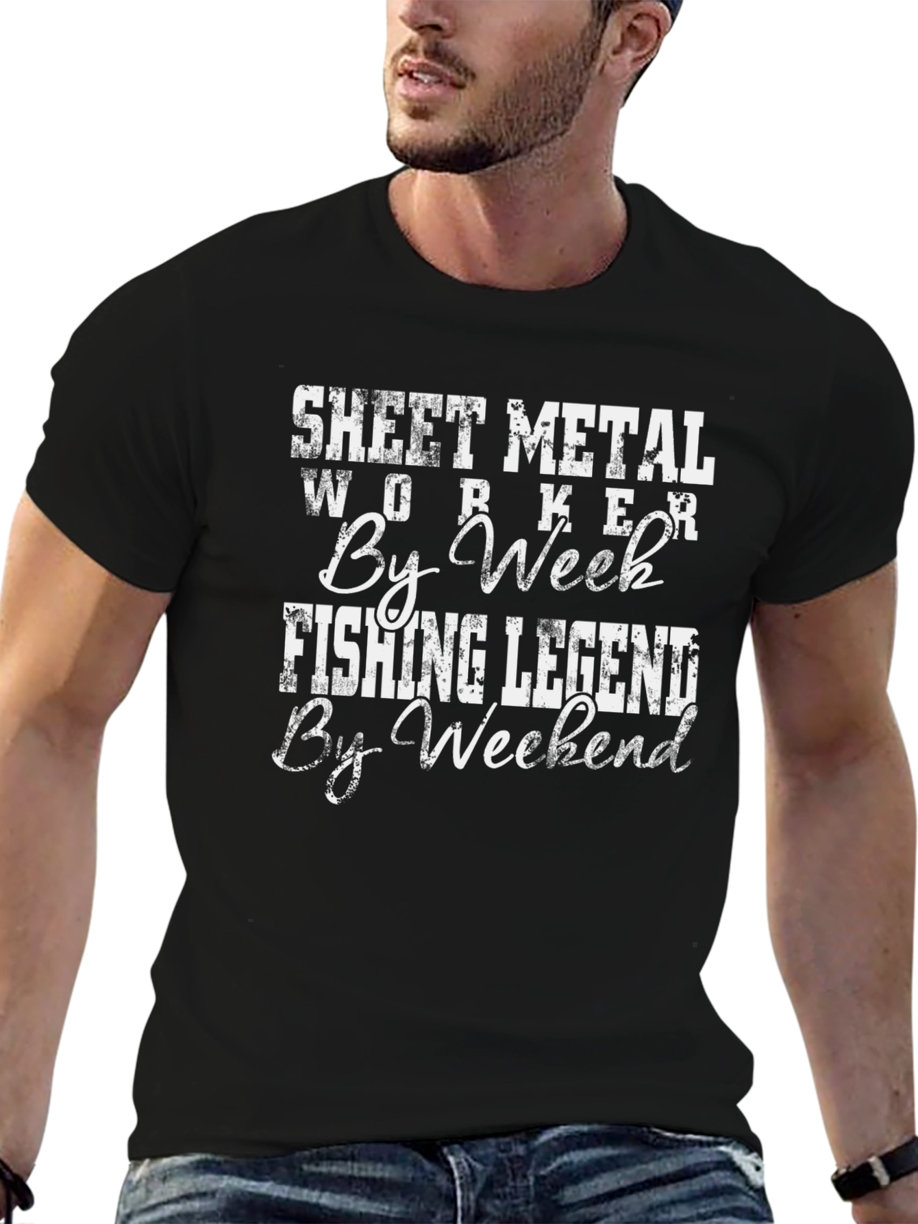 Sheet Metal Worker Fishing Legend Graphic T-Shirt