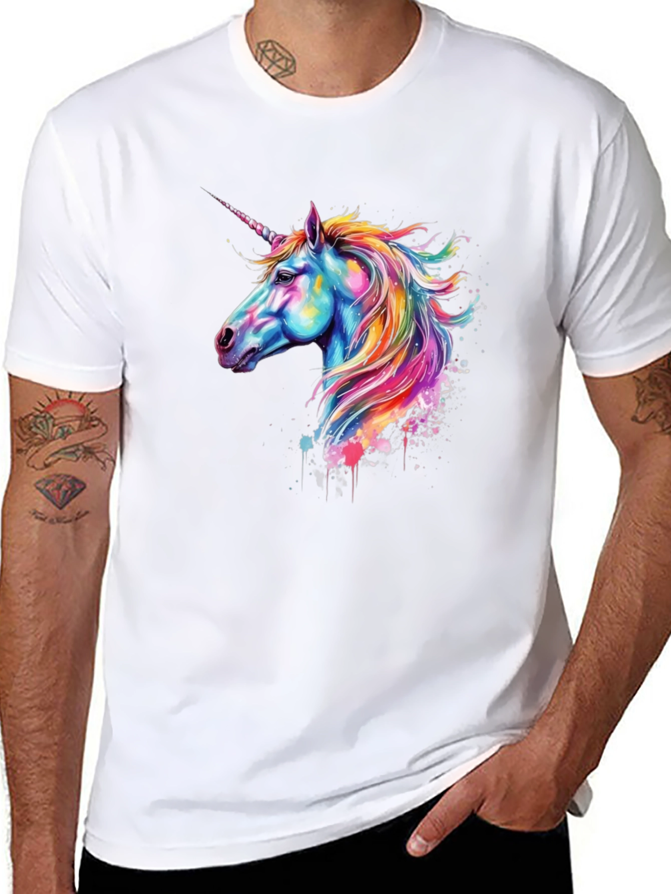 Unicorn Graphic Black T-Shirt