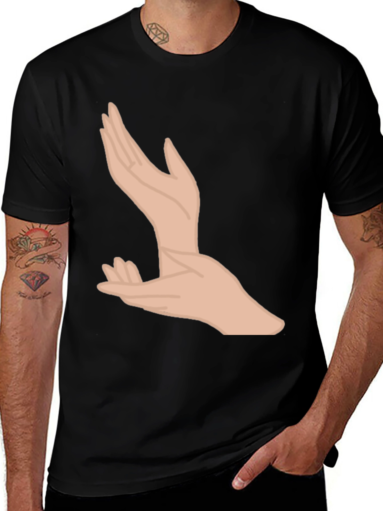 Hands Graphic Black T-Shirt