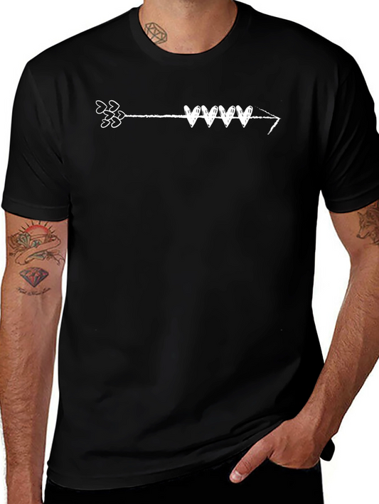 Arrow Heart T-Shirt - Black Casual Tee