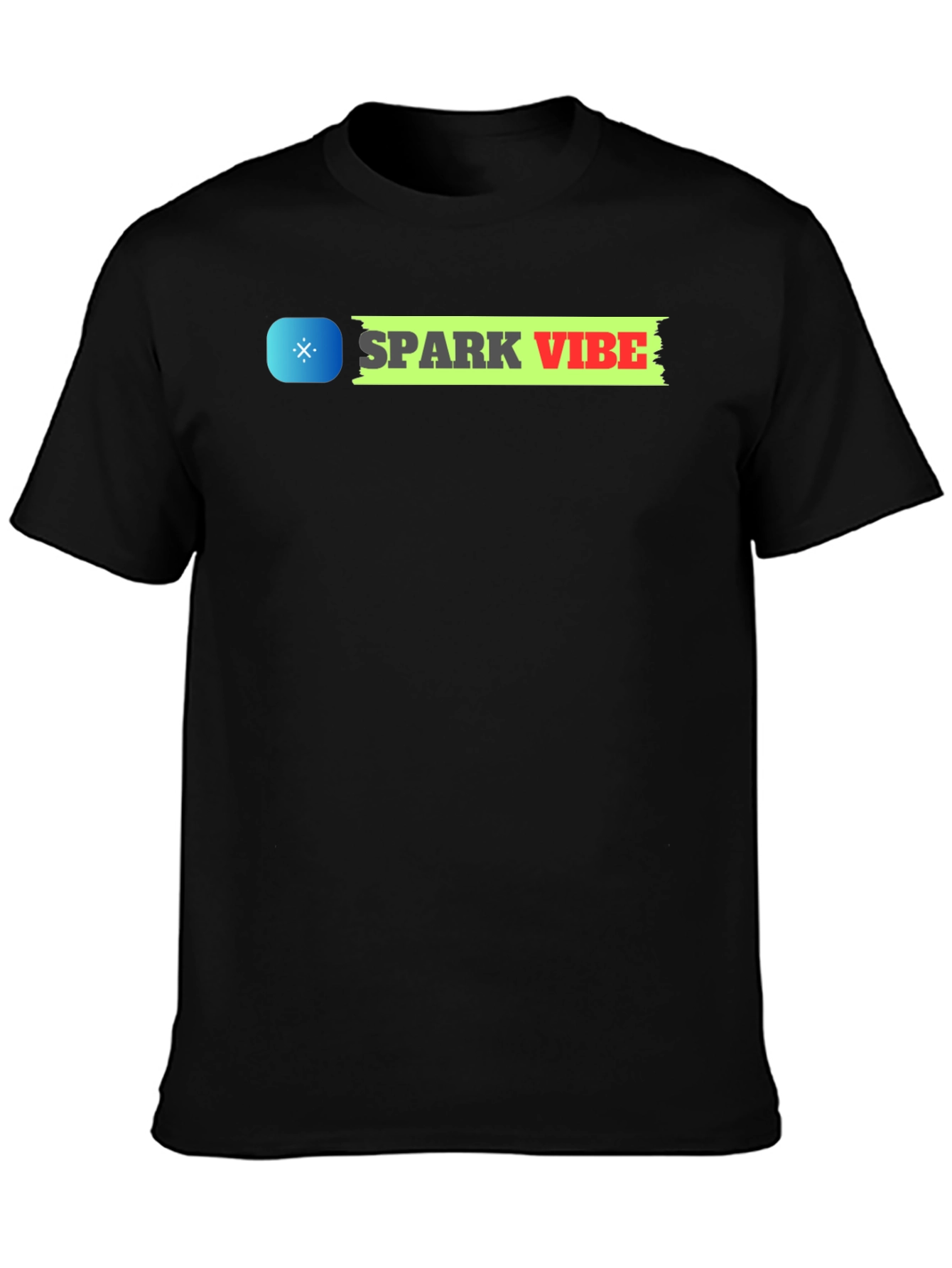 Spark Vibe Black Cotton Graphic Tee