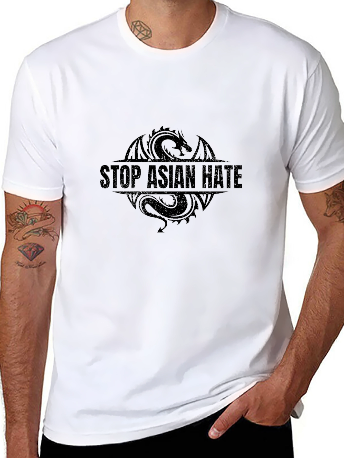 Stop Asian Hate Dragon Graphic Tee
