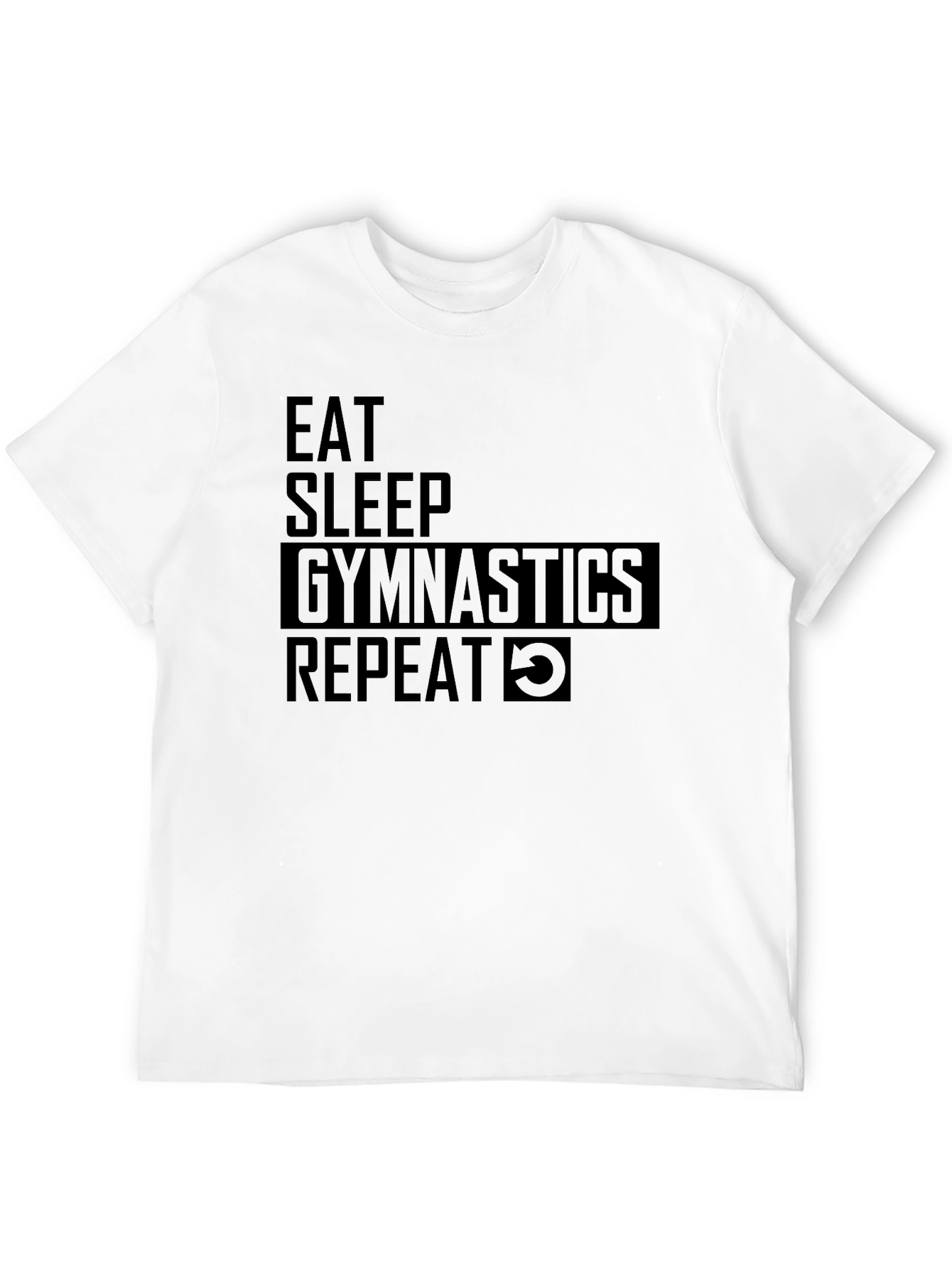 Eat Sleep Gymnastics Repeat Black T-Shirt