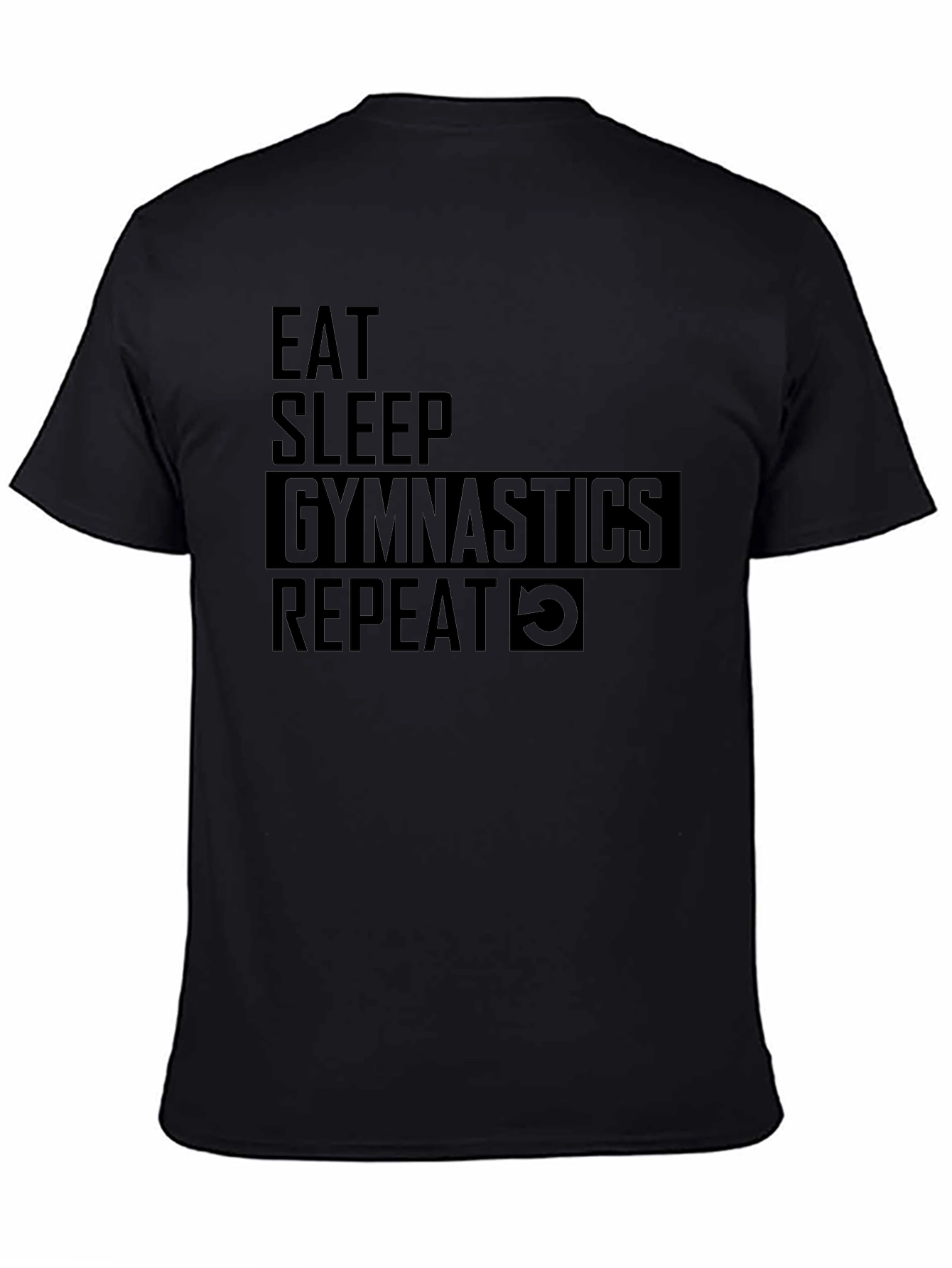 Eat Sleep Gymnastics Repeat Black T-Shirt