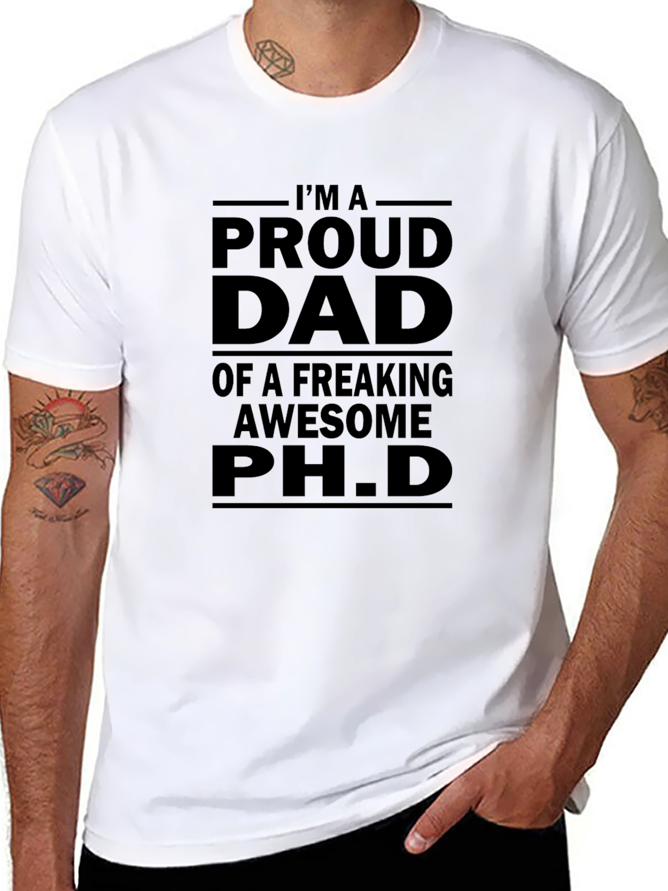 Proud Dad of a Ph.D. Black T-Shirt