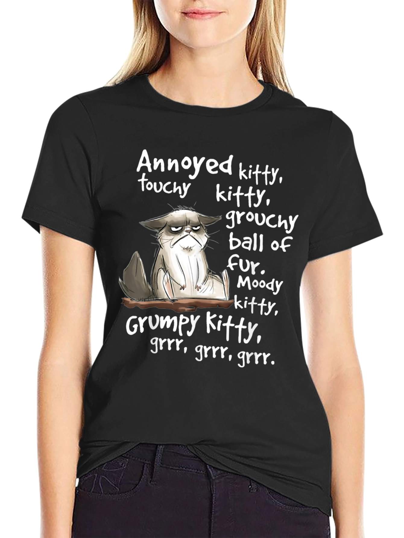 Grumpy Kitty T-Shirt - Funny Graphic Tee