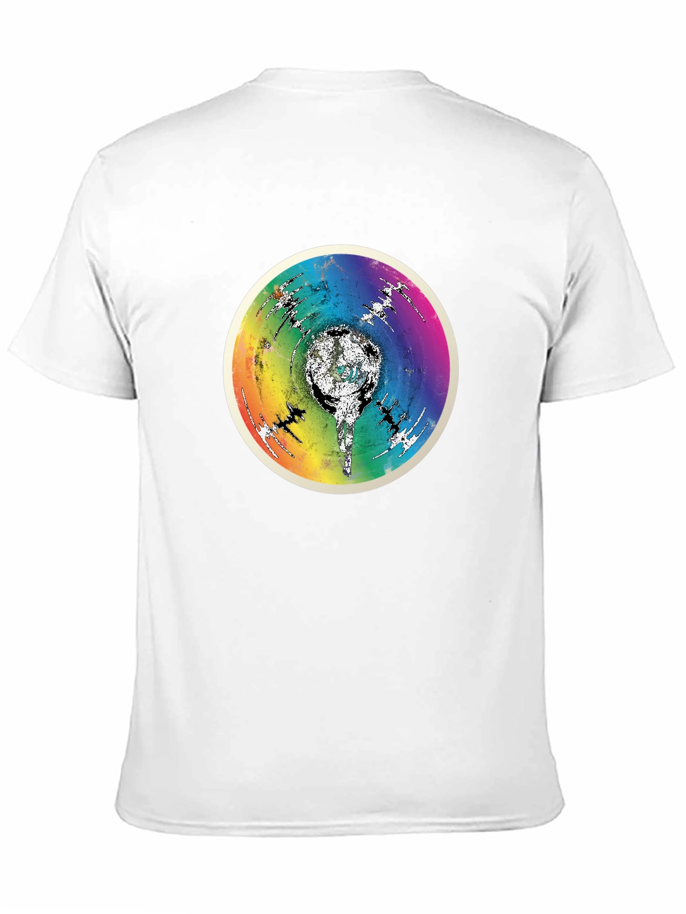 Rainbow Disc Graphic Black T-Shirt