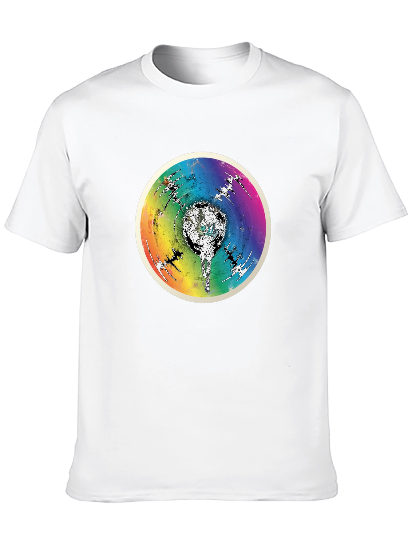 Rainbow Disc Graphic Black T-Shirt